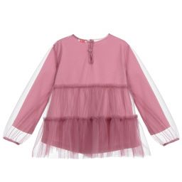 Il Gufo-بلوز تول وتوب قطن لون بنفسجي - قطعتين | Childrensalon Outlet