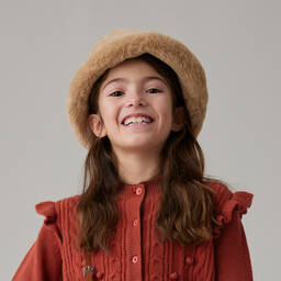 Il Gufo-Girls Beige Faux Fur Hat | Childrensalon Outlet