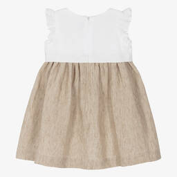 Il Gufo-Girls Beige Linen Dress | Childrensalon Outlet