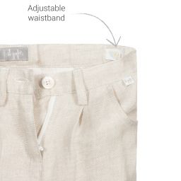 Il Gufo-Бежевые льняные брюки для девочек | Childrensalon Outlet