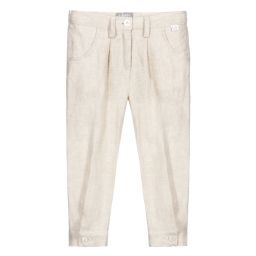 Il Gufo-Бежевые льняные брюки для девочек | Childrensalon Outlet