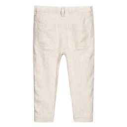 Il Gufo-Бежевые льняные брюки для девочек | Childrensalon Outlet