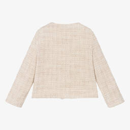 Il Gufo-Girls Beige Tweed Jacket | Childrensalon Outlet