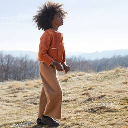 Il Gufo-Бежевые широкие брюки для девочек | Childrensalon Outlet