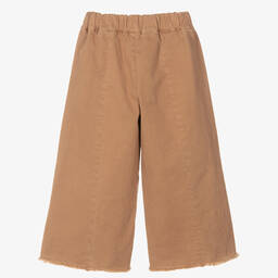 Il Gufo-Бежевые широкие брюки для девочек | Childrensalon Outlet