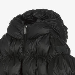 Il Gufo-جاكيت بافر مبطن بريش لون أسود للبنات | Childrensalon Outlet