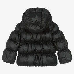 Il Gufo-جاكيت بافر مبطن بريش لون أسود للبنات | Childrensalon Outlet