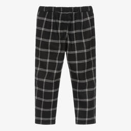 Il Gufo-Girls Black & White Check Trousers | Childrensalon Outlet