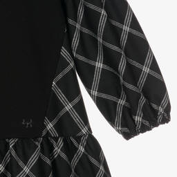 Il Gufo-Girls Black & White Checked Cotton Dress | Childrensalon Outlet