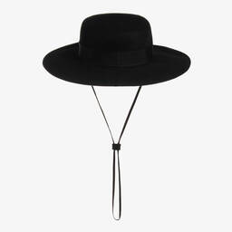 Il Gufo-Girls Black Wool Fedora Hat | Childrensalon Outlet