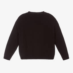 Il Gufo-Черный шерстяной свитер для девочек | Childrensalon Outlet