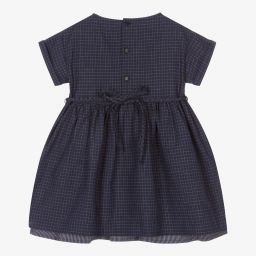 Il Gufo-Girls Blue Check Cotton Dress | Childrensalon Outlet