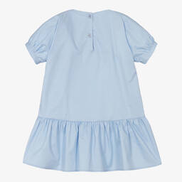 Il Gufo-Girls Blue Cotton Dress | Childrensalon Outlet