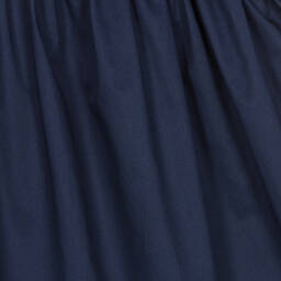 Il Gufo-Girls Blue Cotton Ruffle Sleeve Dress | Childrensalon Outlet