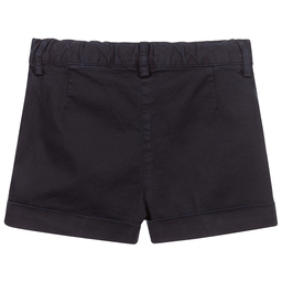 Il Gufo-Girls Blue Cotton Shorts | Childrensalon Outlet