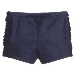 Il Gufo-Girls Blue Cotton Shorts | Childrensalon Outlet