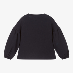 Il Gufo-Girls Blue Cotton Sweatshirt | Childrensalon Outlet
