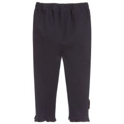 Il Gufo-Girls Blue Cotton Trousers | Childrensalon Outlet