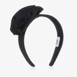 إيل غوفو-طوق للشعر قطن مزين بوردة لون كحلي للبنات | Childrensalon Outlet