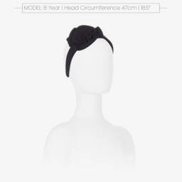 إيل غوفو-طوق للشعر قطن مزين بوردة لون كحلي للبنات | Childrensalon Outlet