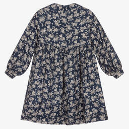 إيل غوفو-فستان فيسكوز لون كحلي بطبعة ورود | Childrensalon Outlet