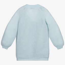 Il Gufo-Girls Blue Mohair Cardigan | Childrensalon Outlet