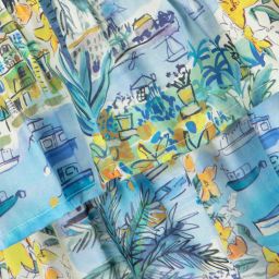 Il Gufo-Girls Blue Riviera Blouse | Childrensalon Outlet