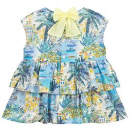 Il Gufo-Girls Blue Riviera Blouse | Childrensalon Outlet