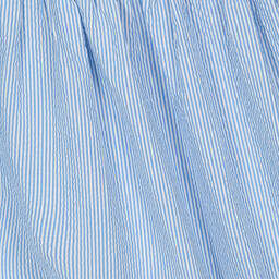 Il Gufo-Girls Blue Striped Cotton Dress | Childrensalon Outlet
