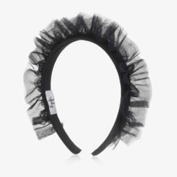 Il Gufo-Girls Blue Tulle Ruffle Headband | Childrensalon Outlet