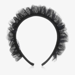 Il Gufo-Girls Blue Tulle Ruffle Headband | Childrensalon Outlet