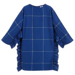 Il Gufo-Girls Blue Viscose Dress | Childrensalon Outlet