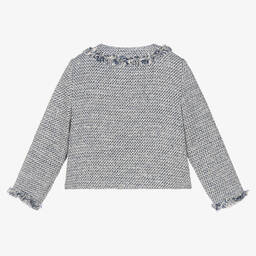 Il Gufo-جاكيت مزيج قطن لون كحلي وأبيض للبنات | Childrensalon Outlet