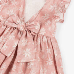 Il Gufo-فستان كتان وردي مزهر للبنات | Childrensalon Outlet