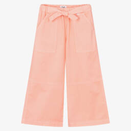 Il Gufo-Брюки из кораллового хлопкового твила для девочек | Childrensalon Outlet