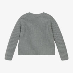 Il Gufo-Girls Cosy Grey Jumper | Childrensalon Outlet