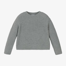 Il Gufo-Girls Cosy Grey Jumper | Childrensalon Outlet