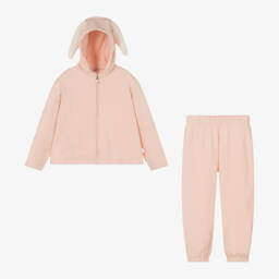 Il Gufo-Girls Cotton Bunny Hoodie Set | Childrensalon Outlet