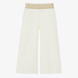 Il Gufo-Girls Cream & Gold Flared Trousers | Childrensalon Outlet