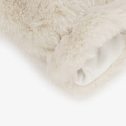 Il Gufo-Girls Cream Plush Mittens | Childrensalon Outlet