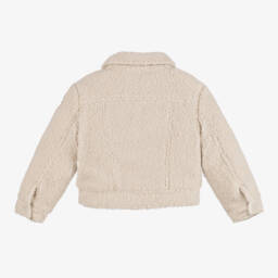 Il Gufo-Girls Cream Sherpa Coat | Childrensalon Outlet