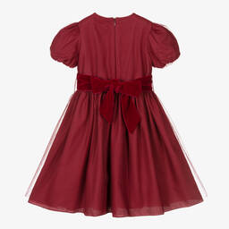 Il Gufo-Girls Deep Red Tulle Dress | Childrensalon Outlet
