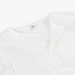 Il Gufo-Элегантный кремовый льняной топ для девочек | Childrensalon Outlet