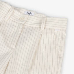 Il Gufo-Элегантные кремовые брюки в полоску для девочек | Childrensalon Outlet