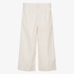 Il Gufo-Элегантные кремовые брюки в полоску для девочек | Childrensalon Outlet