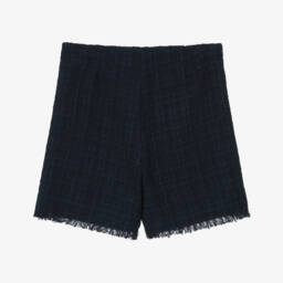 Il Gufo-Элегантные синие твидовые шорты для девочек | Childrensalon Outlet