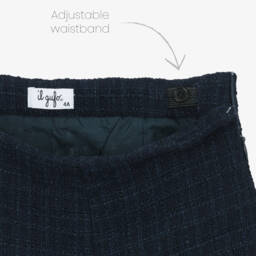 Il Gufo-Элегантные синие твидовые шорты для девочек | Childrensalon Outlet