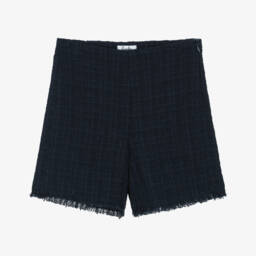 Il Gufo-Элегантные синие твидовые шорты для девочек | Childrensalon Outlet