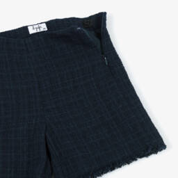 Il Gufo-Элегантные синие твидовые шорты для девочек | Childrensalon Outlet