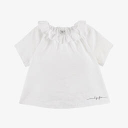 Il Gufo-Girls Elegant White Ruffle Top | Childrensalon Outlet